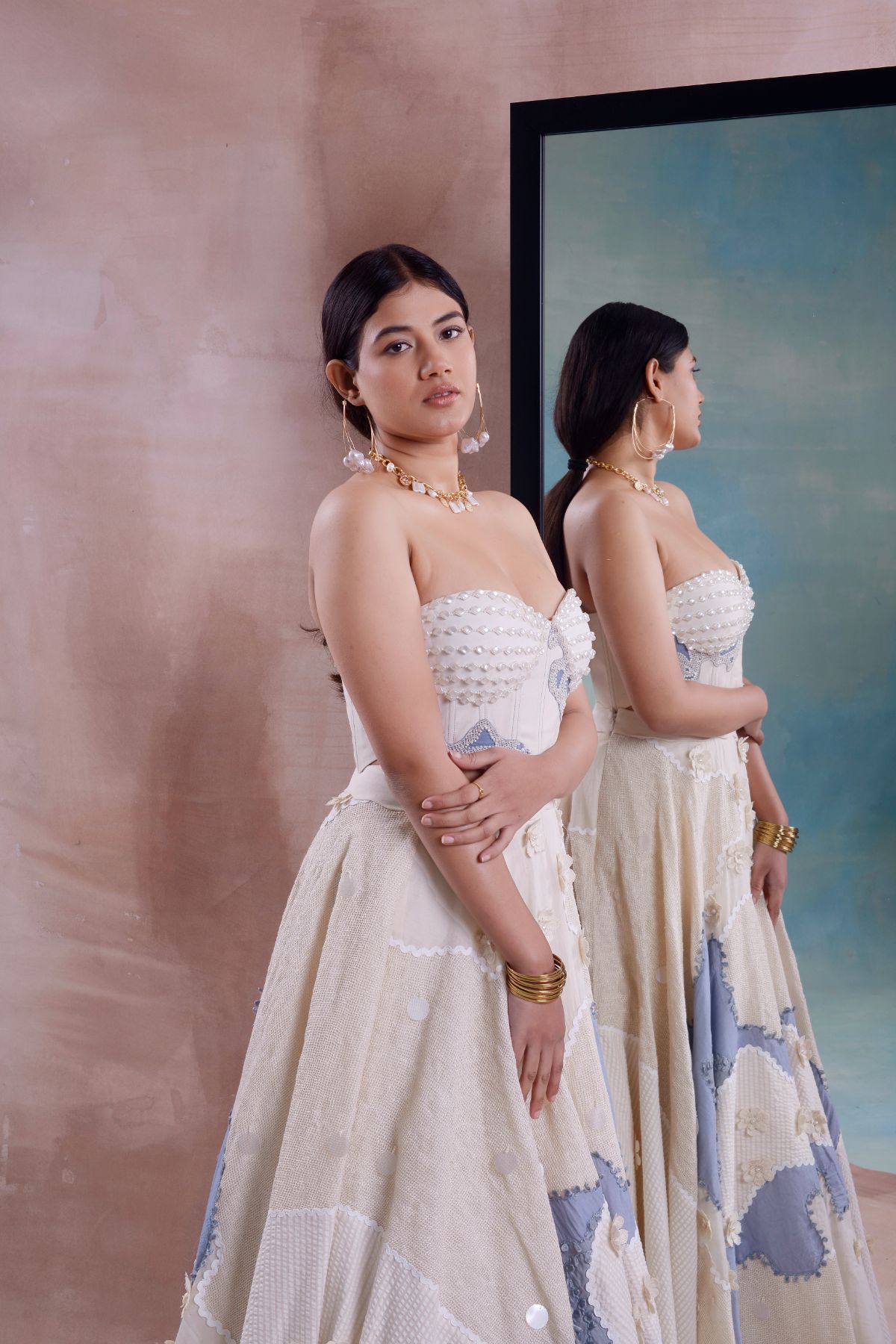 Circular Tarang Patchwork Lehenga Set