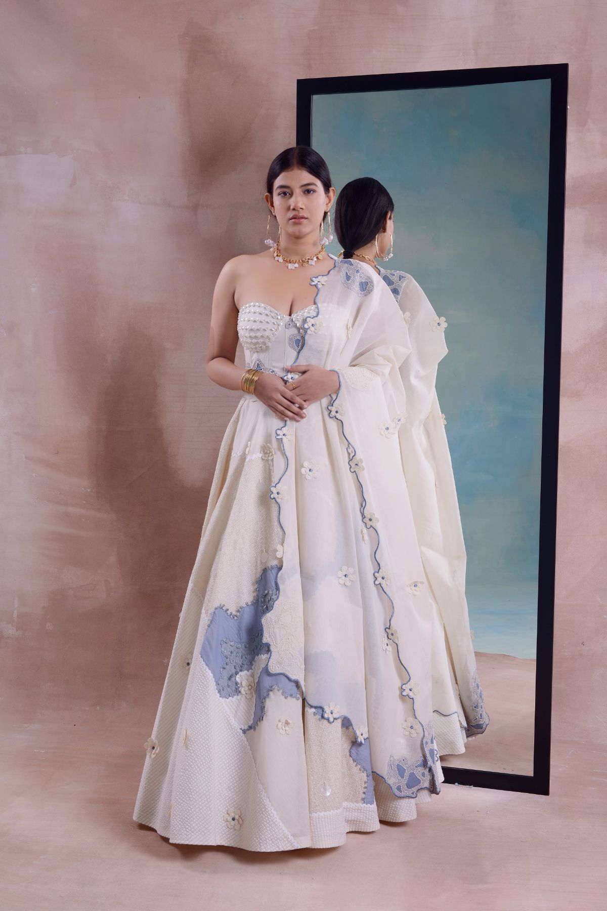 Circular Tarang Patchwork Lehenga Set