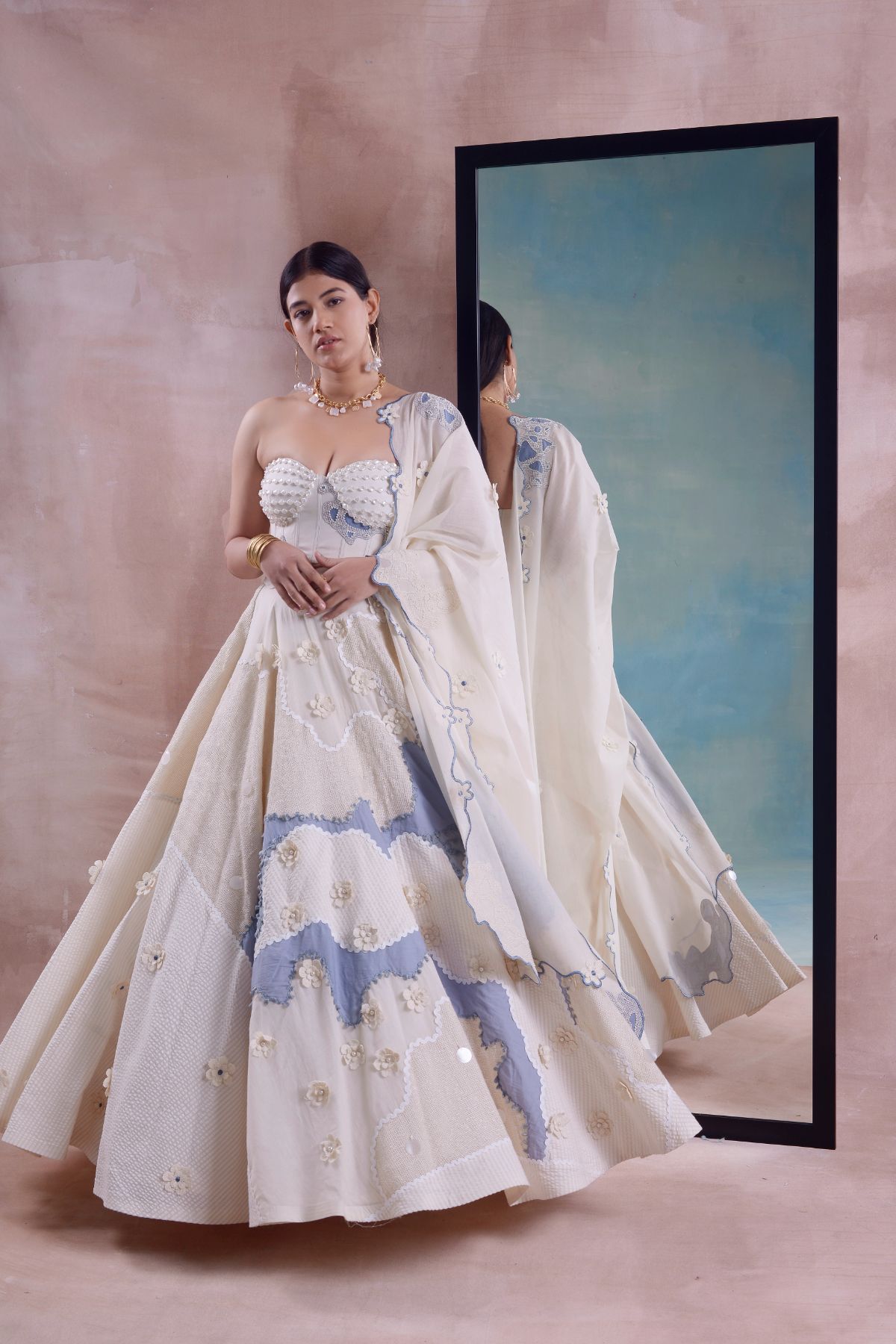 Circular Tarang Patchwork Lehenga Set