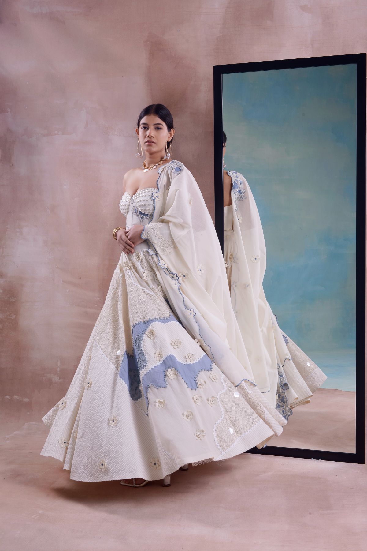 Circular Tarang Patchwork Lehenga Set