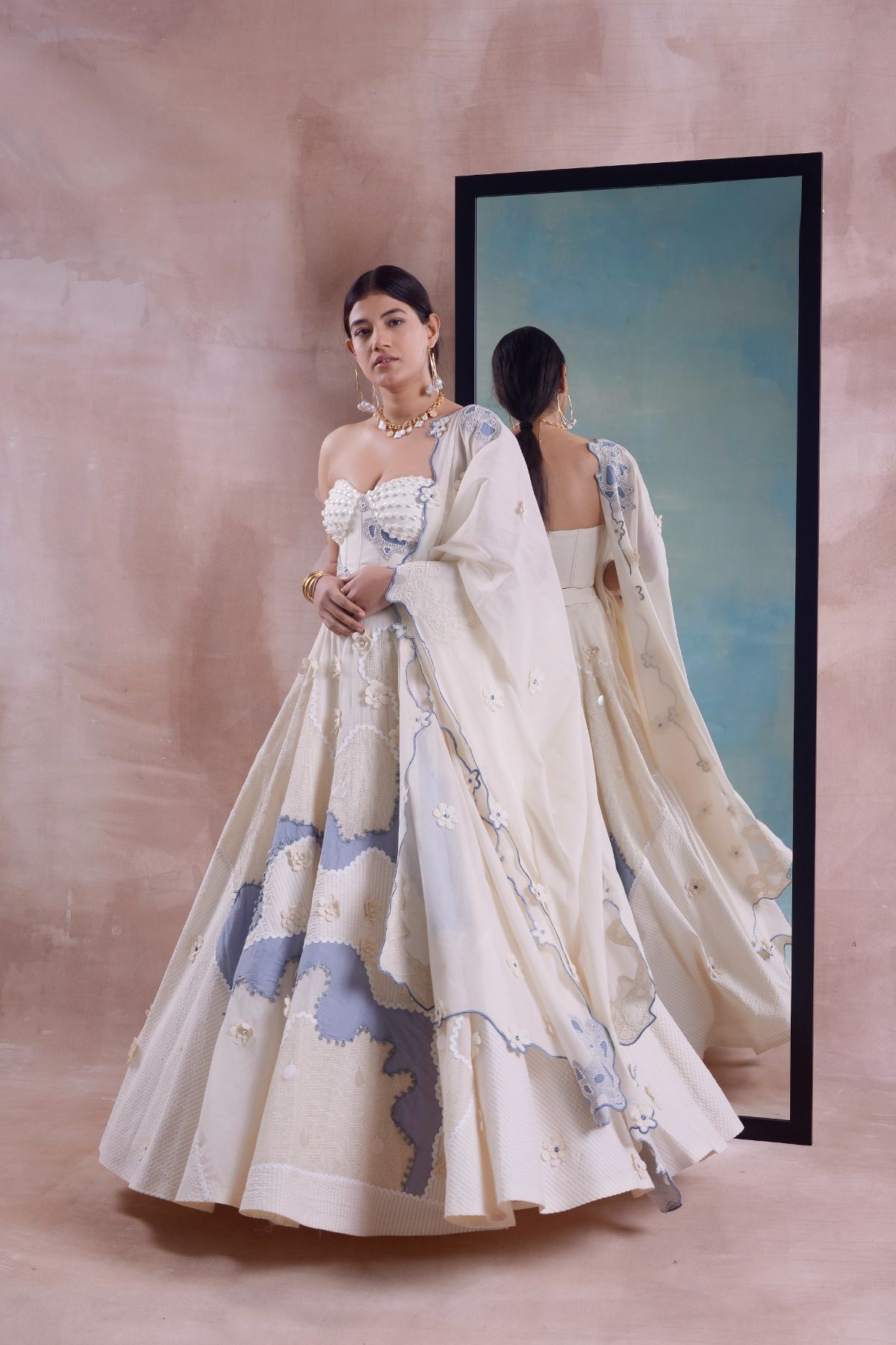 Circular Tarang Patchwork Lehenga Set