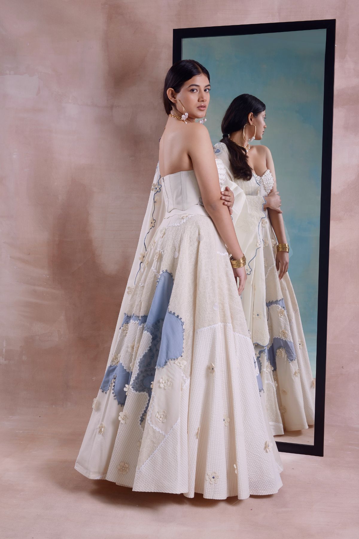 Circular Tarang Patchwork Lehenga Set