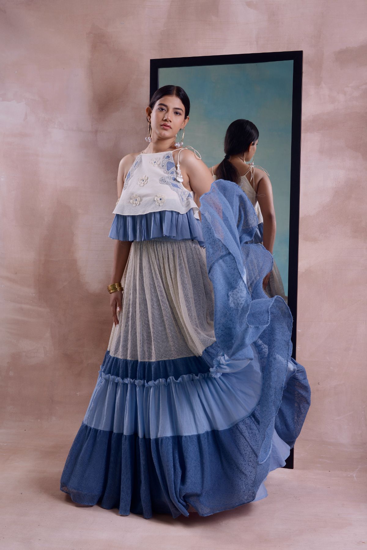 Layered Frill Lehenga Set