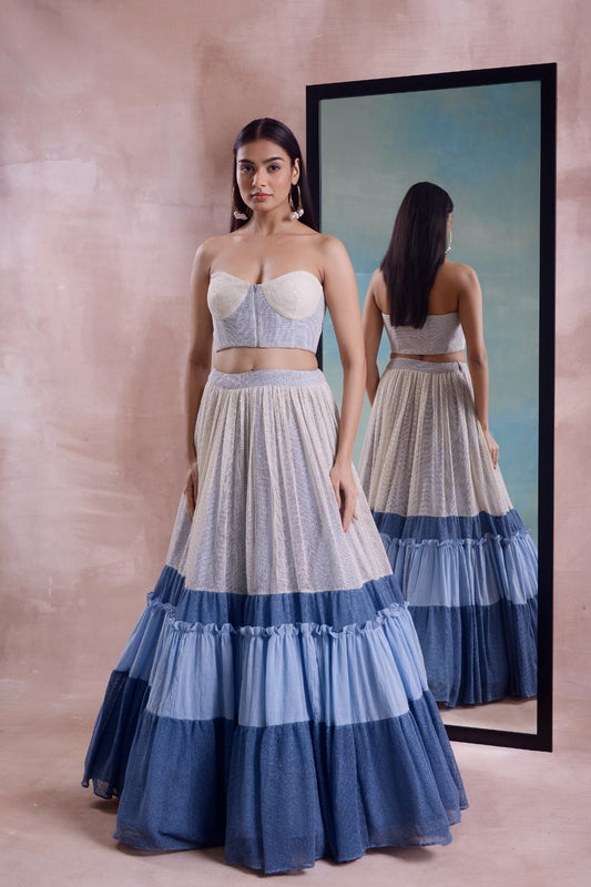 Layered Lehenga and Corset Set