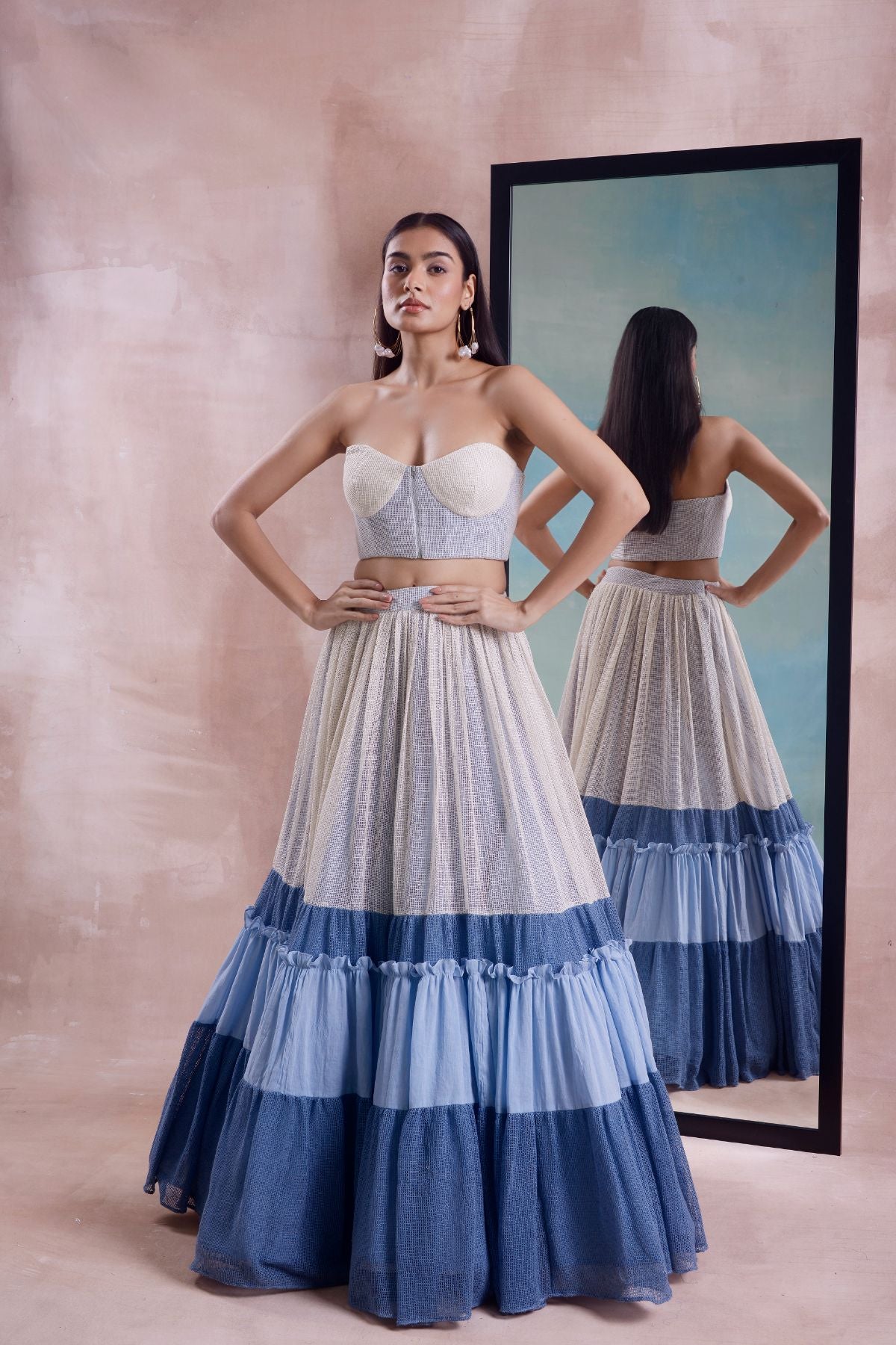 Layered Lehenga and Corset Set