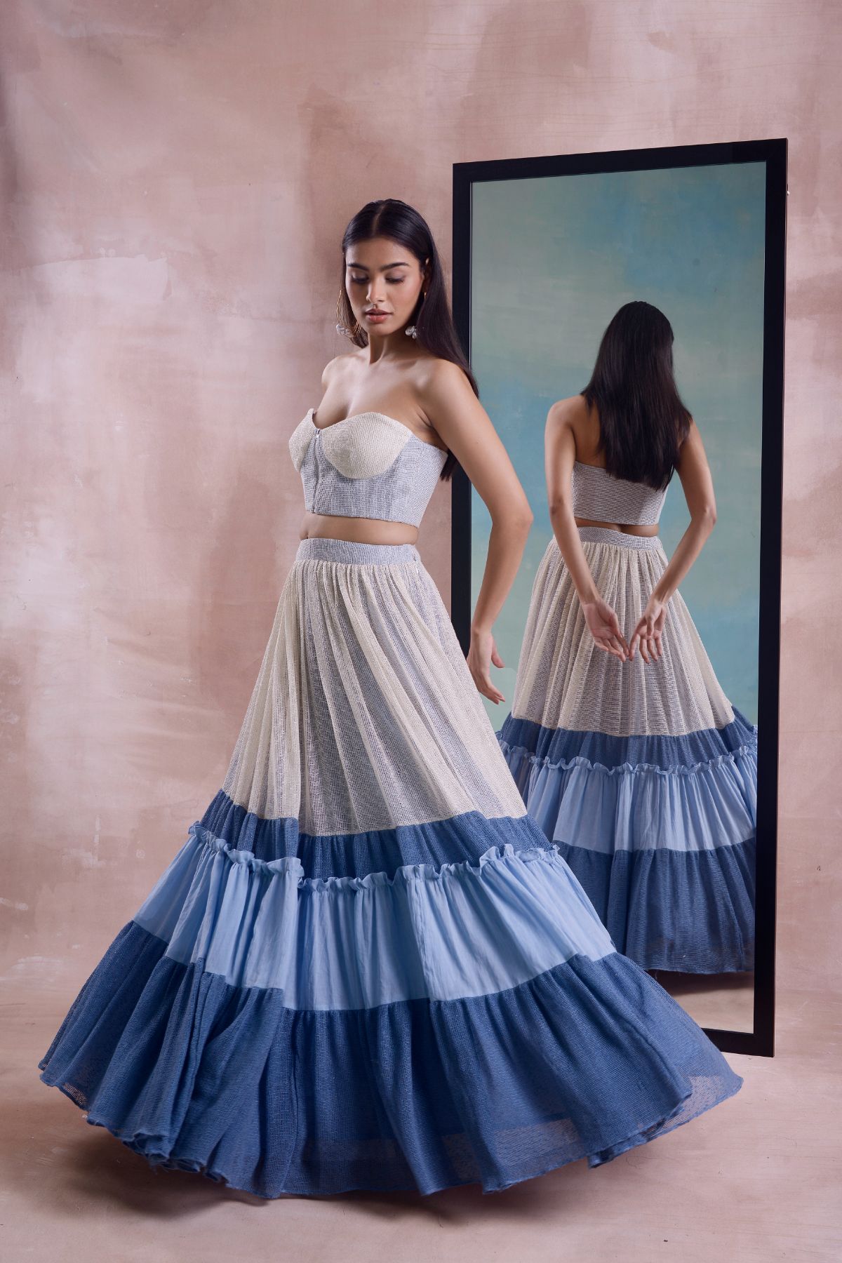 Layered Lehenga and Corset Set