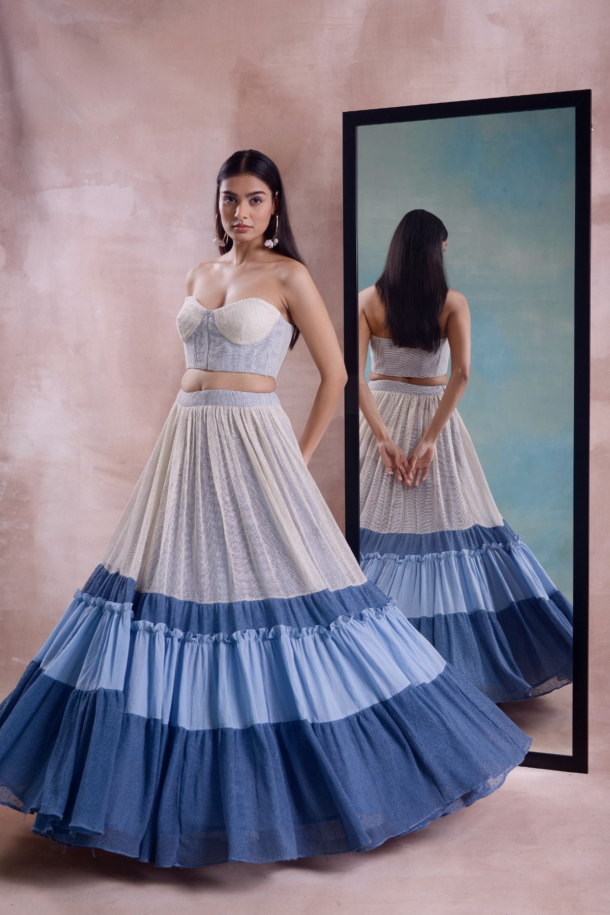 Layered Lehenga and Corset Set