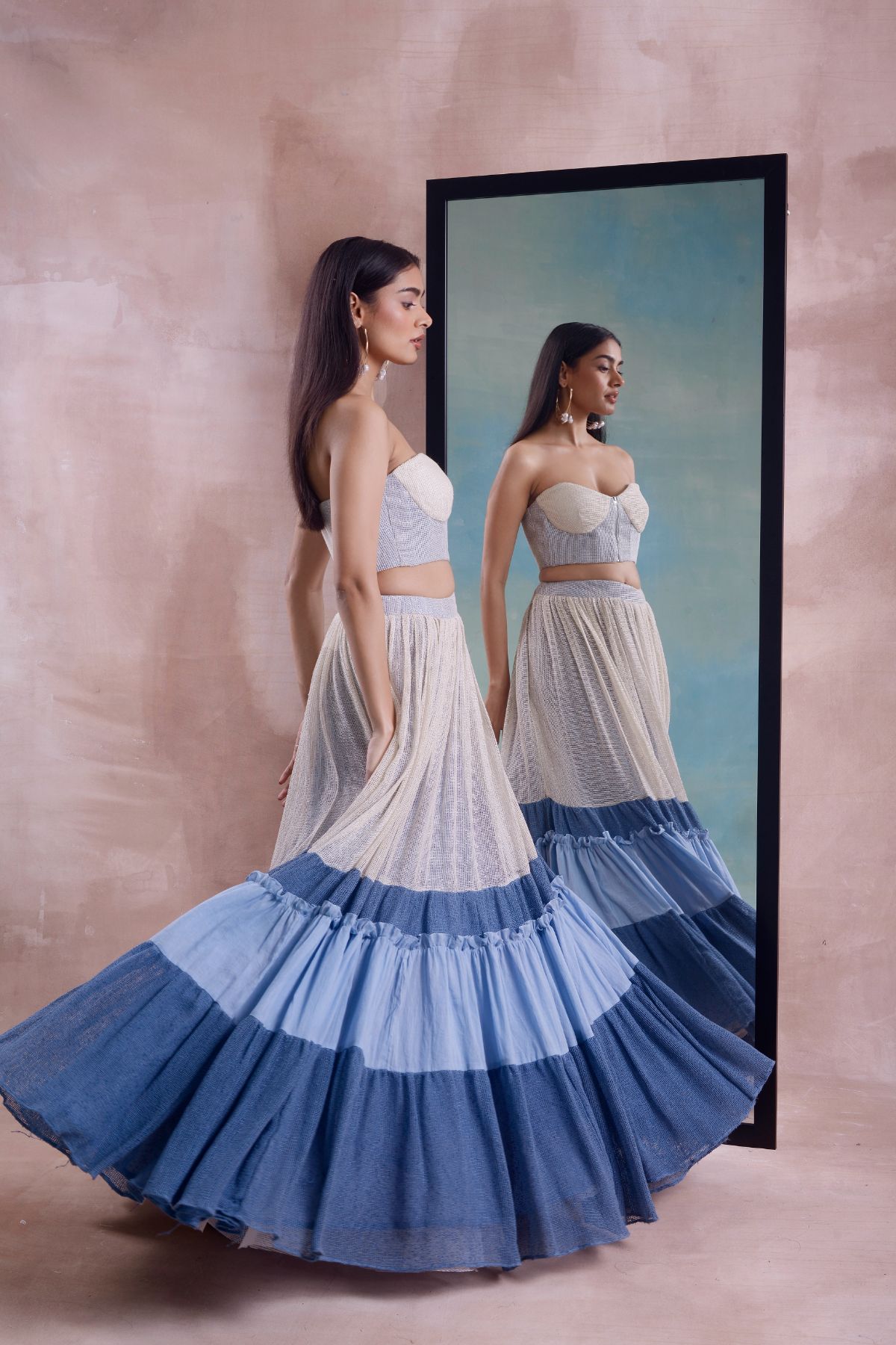 Layered Lehenga and Corset Set