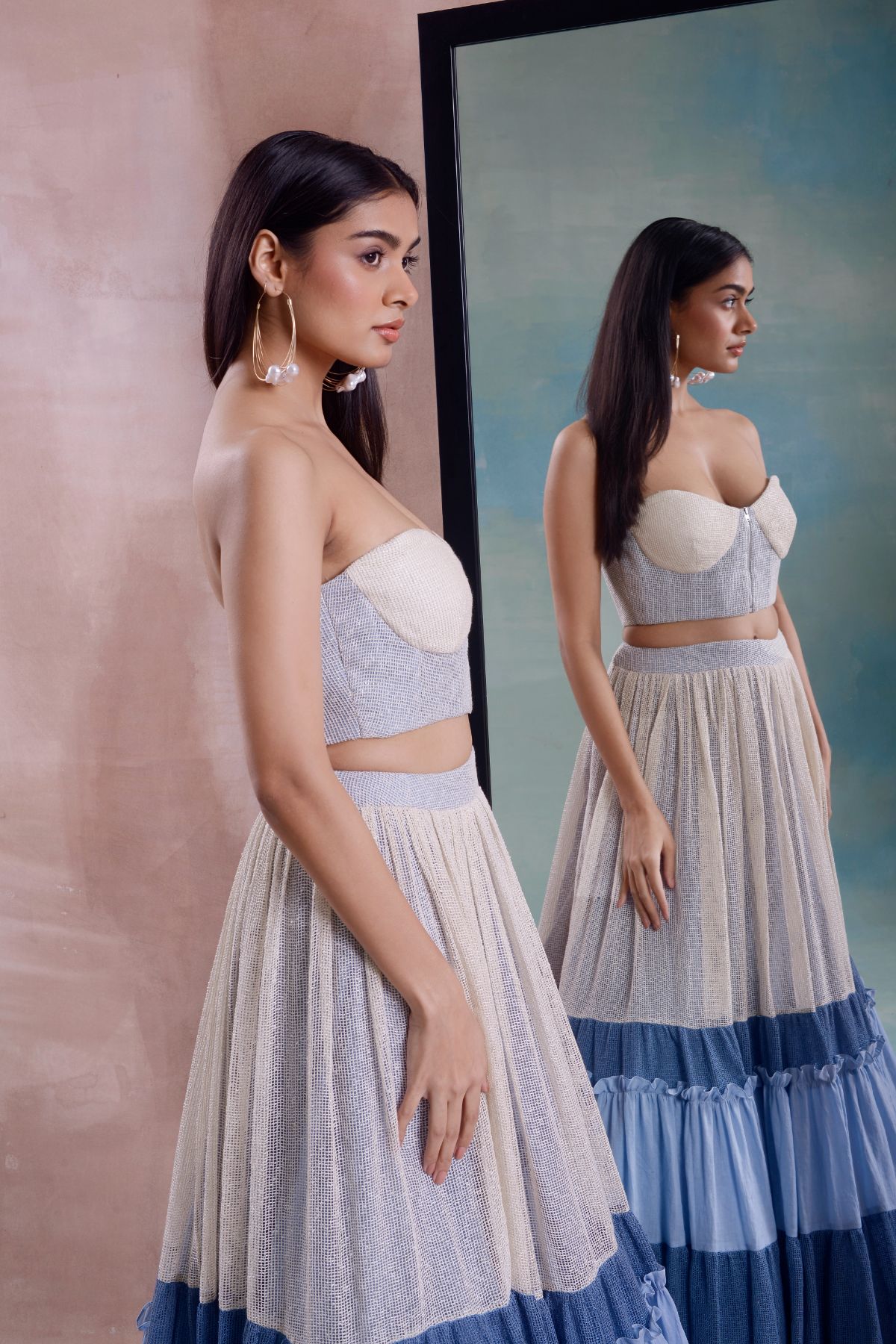 Layered Lehenga and Corset Set