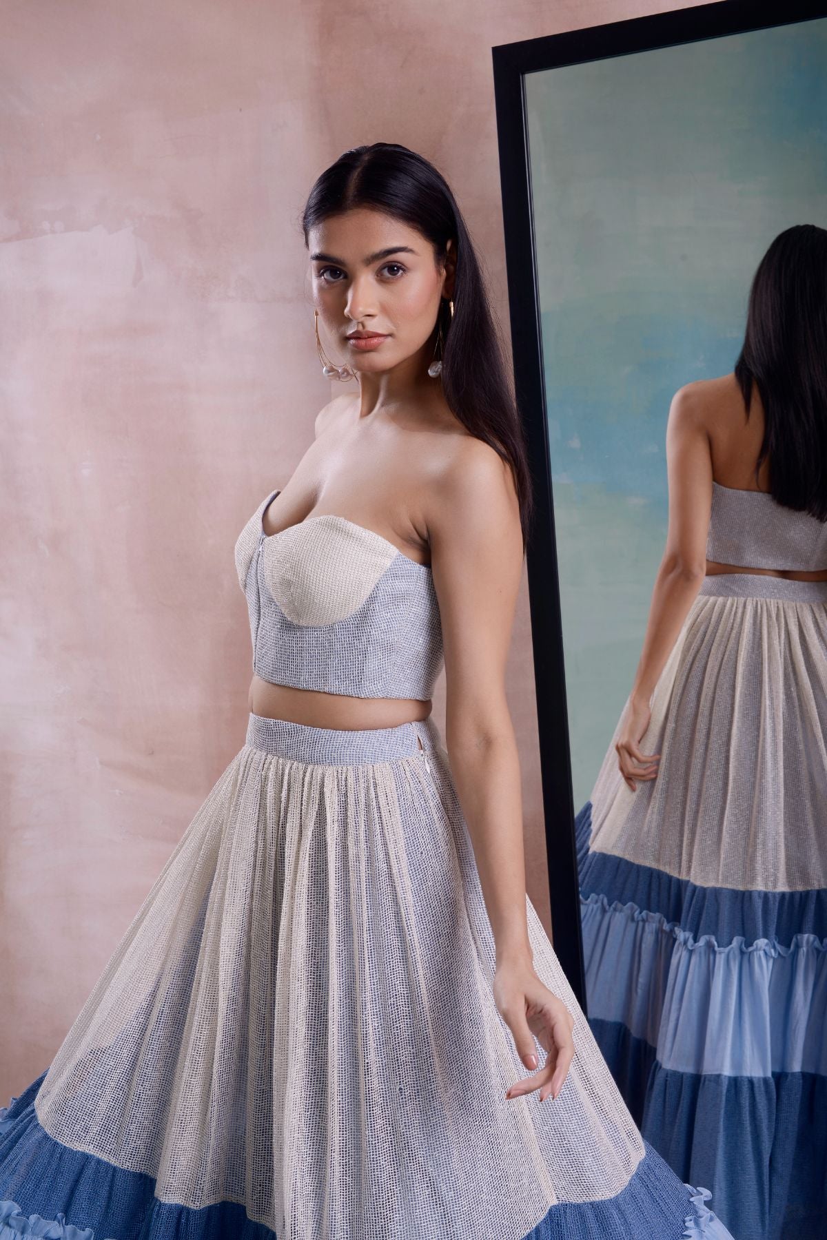 Layered Lehenga and Corset Set