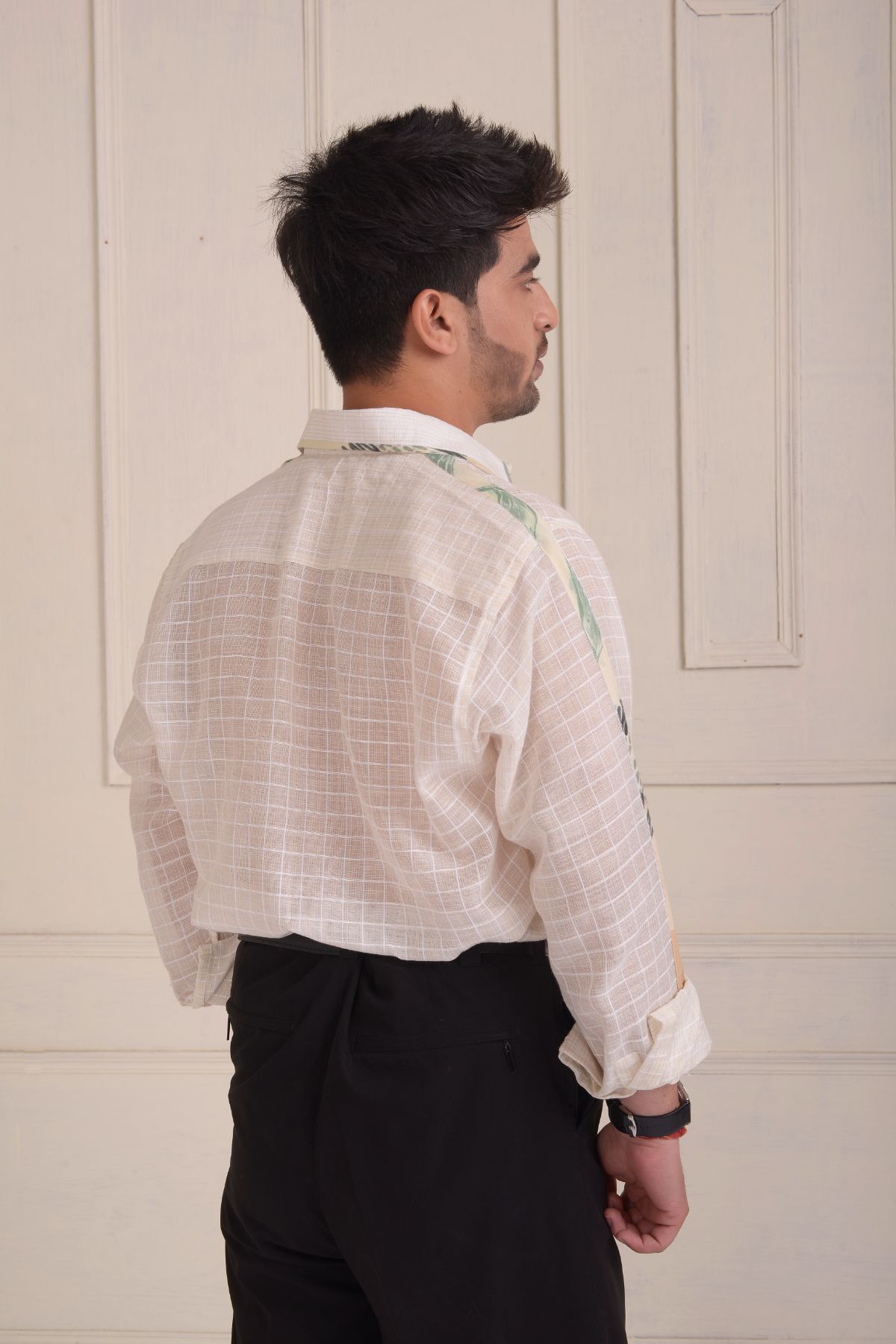 Patwork checkered shirt