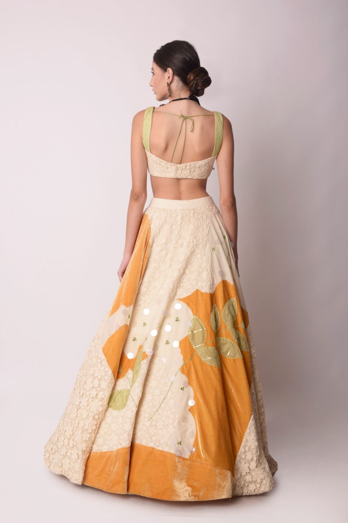Patchwork Ivory Lehenga Set