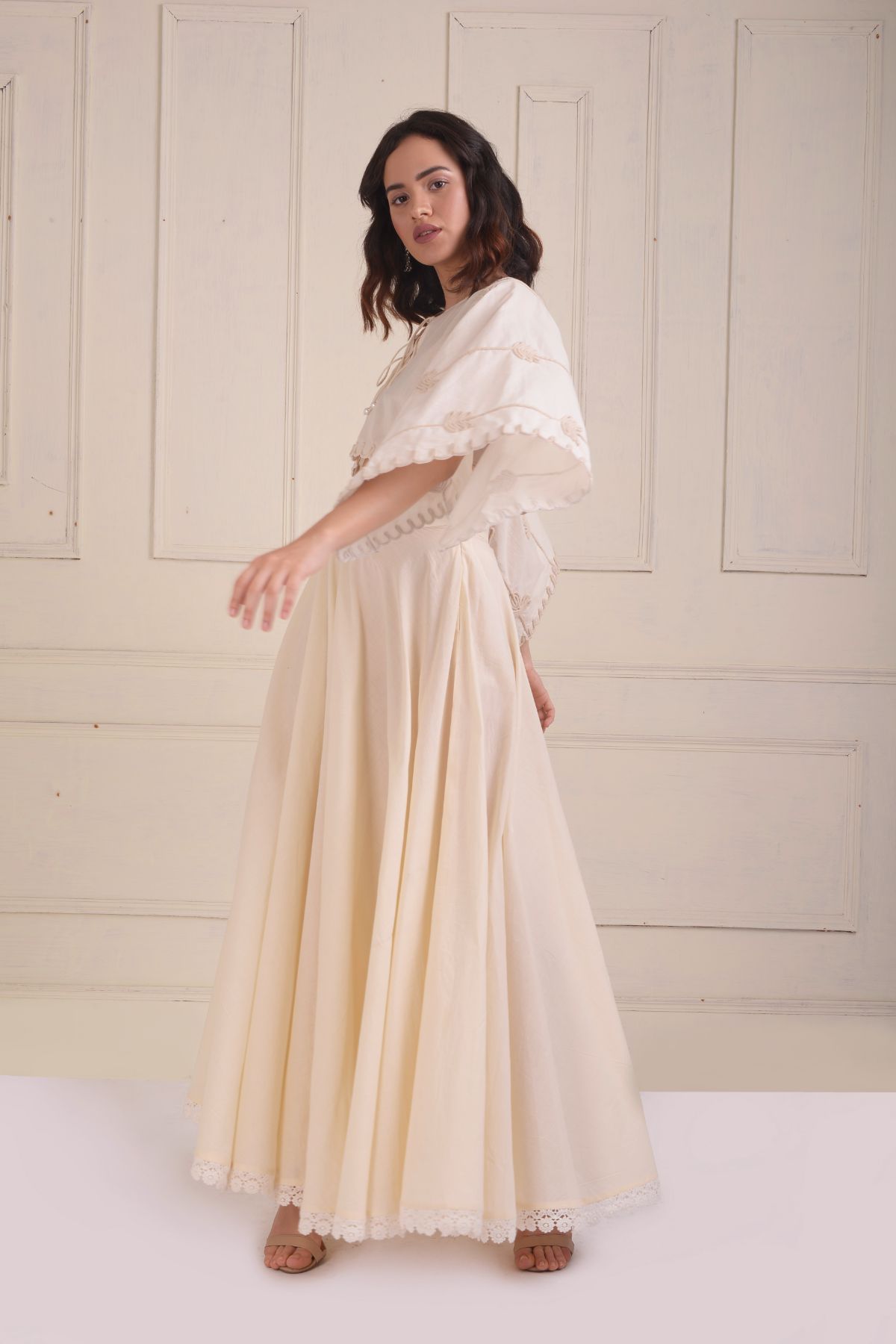 Dori embroidered kaf-top with a bias sharara