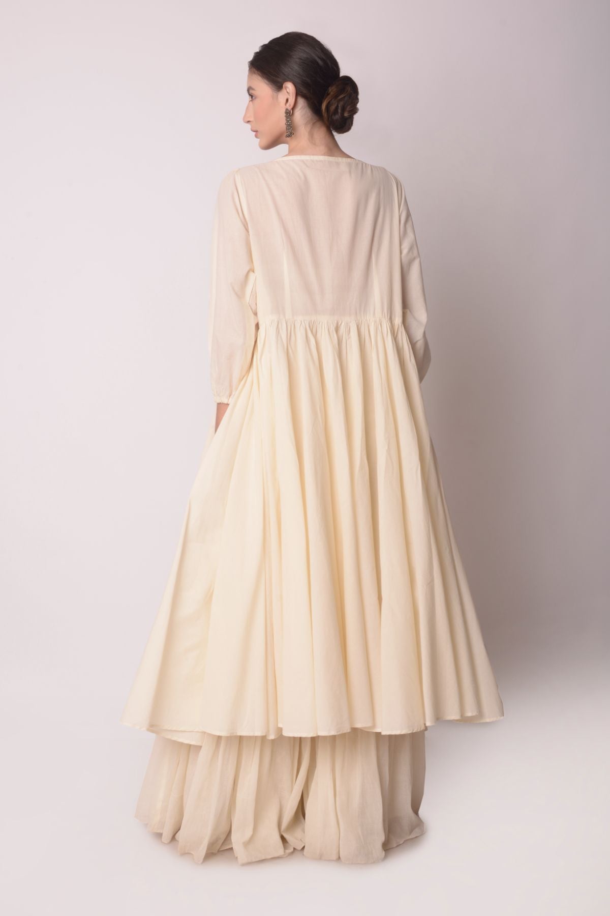 Flared Jacket With  Tiered Bustier And Sharara