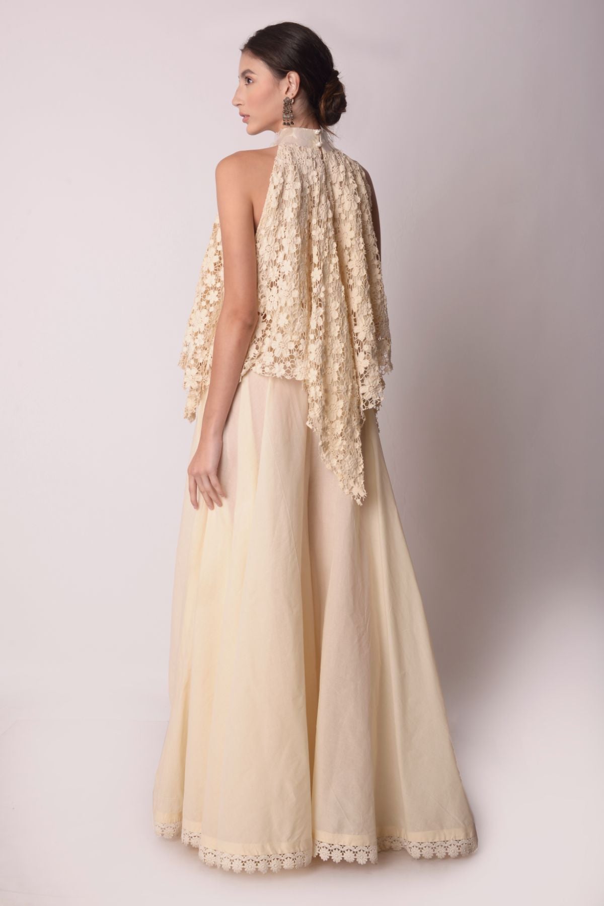 Flared Cutwork  Halter Top With Bias Sharara