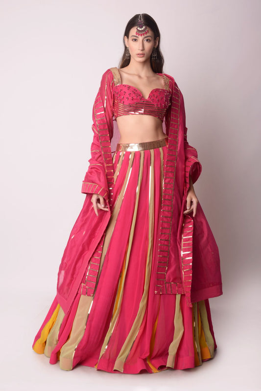 Patchwork Multicolour Lehenga Set