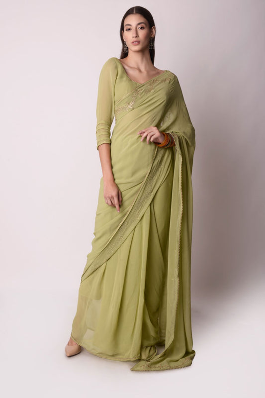Jade Georgette Saree Set