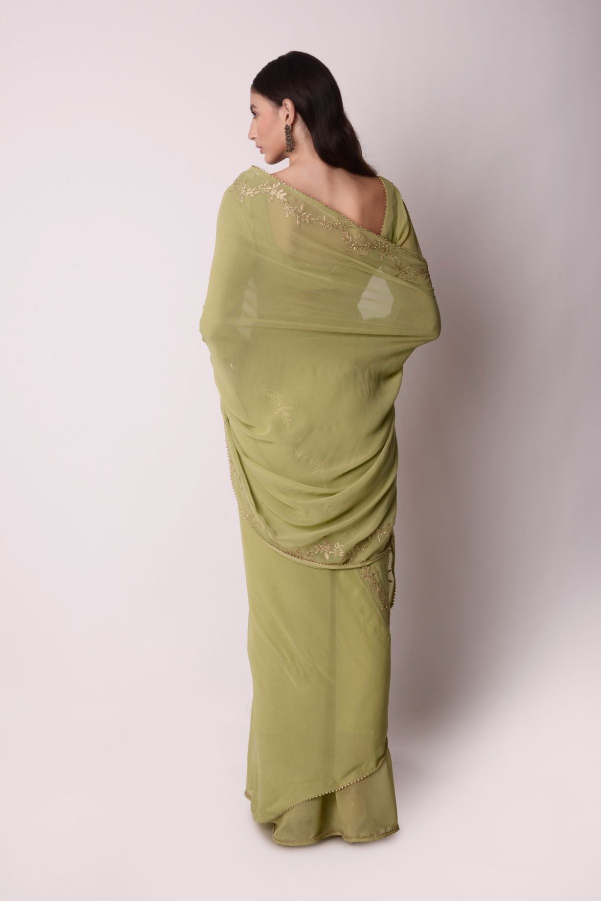 Jade Georgette Saree Set