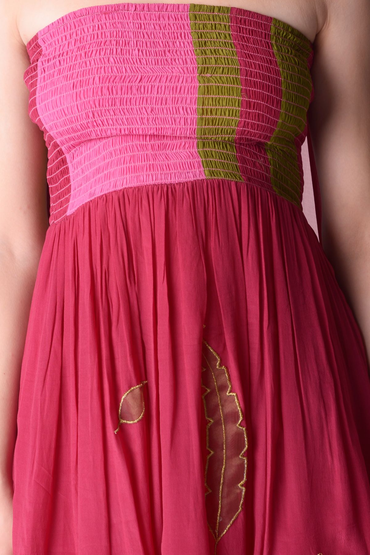 Patchwork Smocking Tube Dress