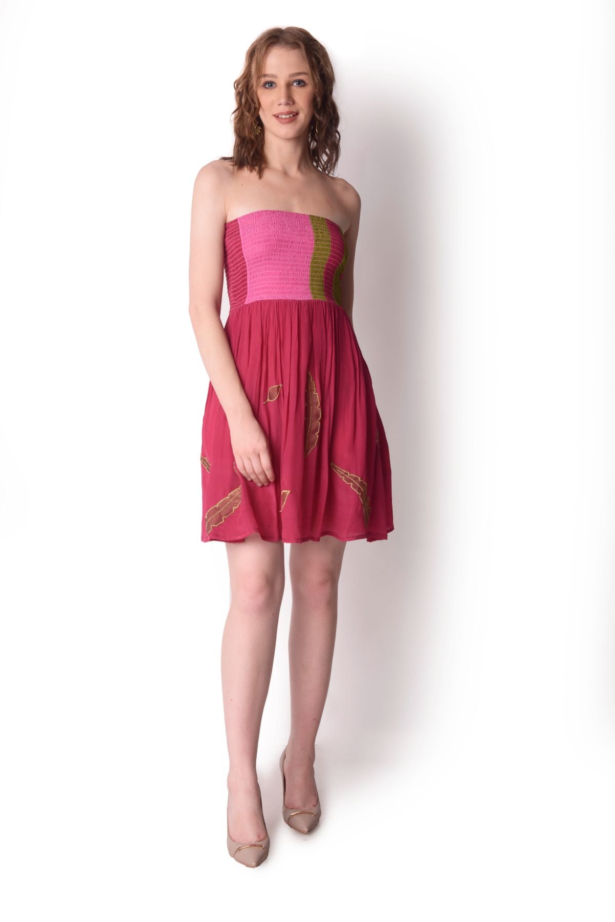 Patchwork Smocking Tube Dress