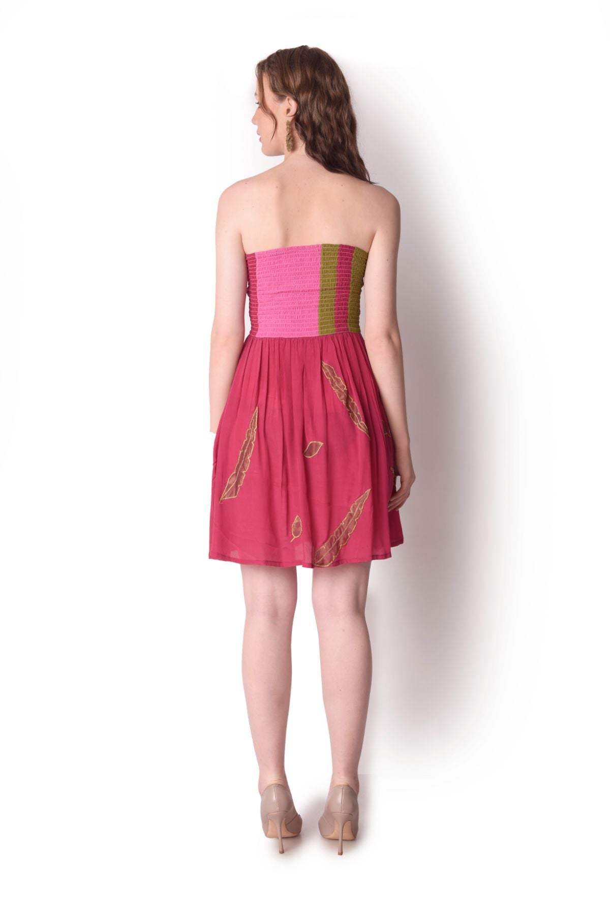 Patchwork Smocking Tube Dress