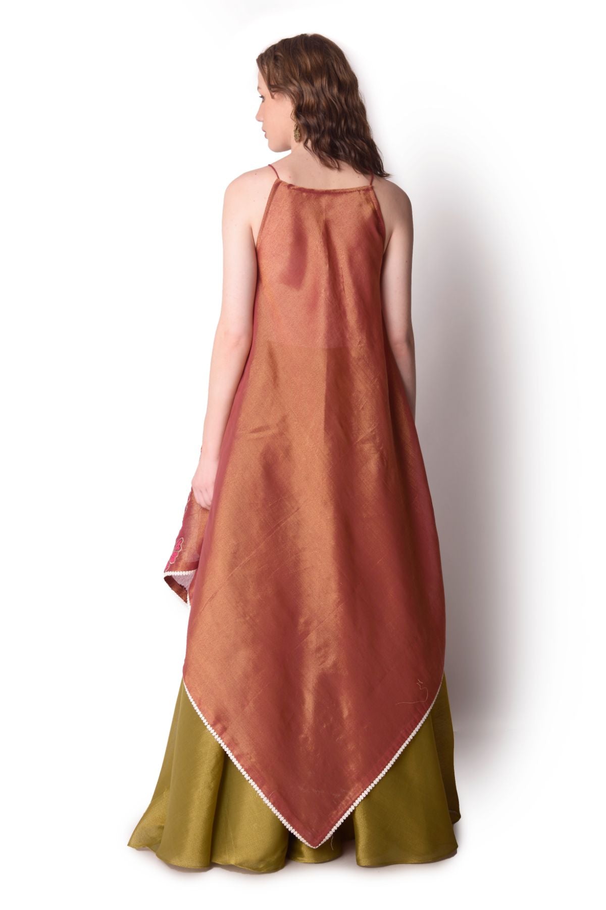 Patchwork Tissue Tunic Paired With Tissue Sharara