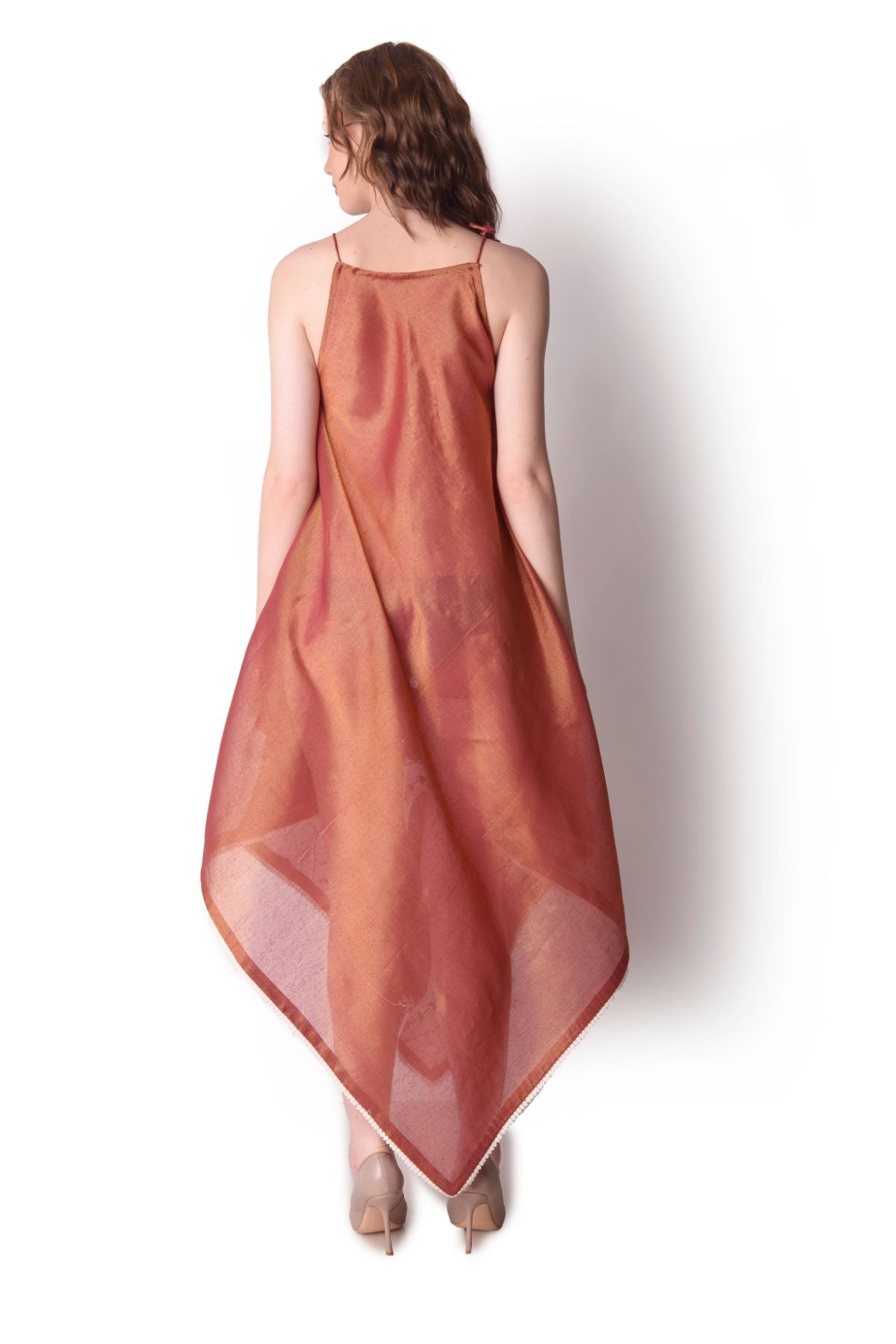 Patchwork Tissue Halter Scarf Dress