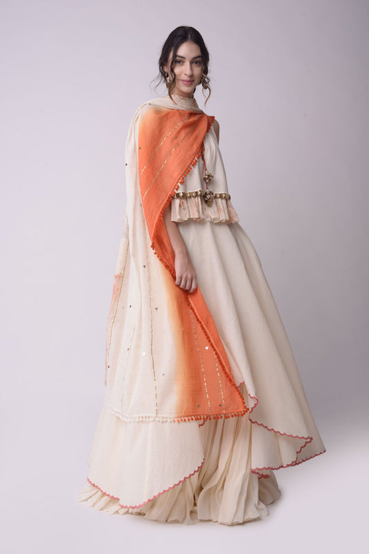 Asymmetrical Layered Skirt Set