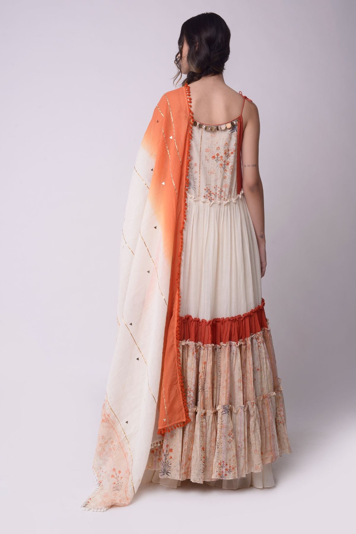 Printed Tiered Kalidaar With Sharara Set