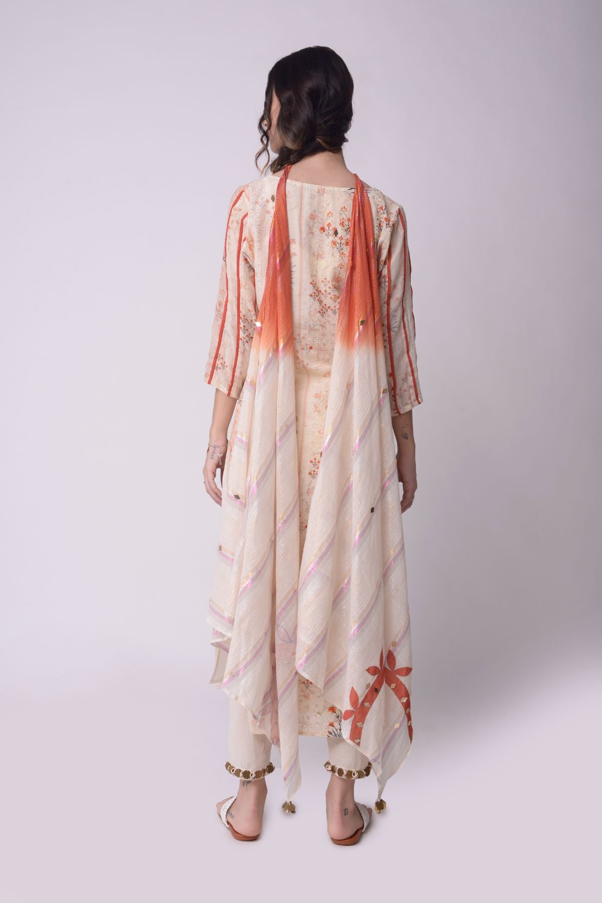 Applique Printed Straight Kurta Set