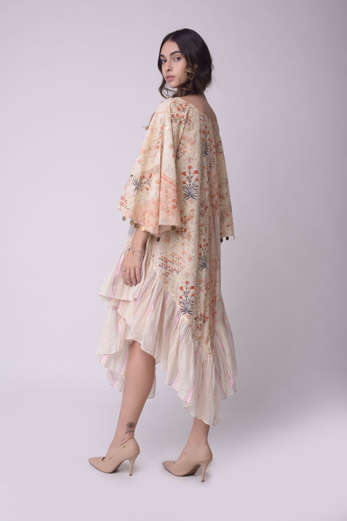 Printed Scarf Kaftan  Dress