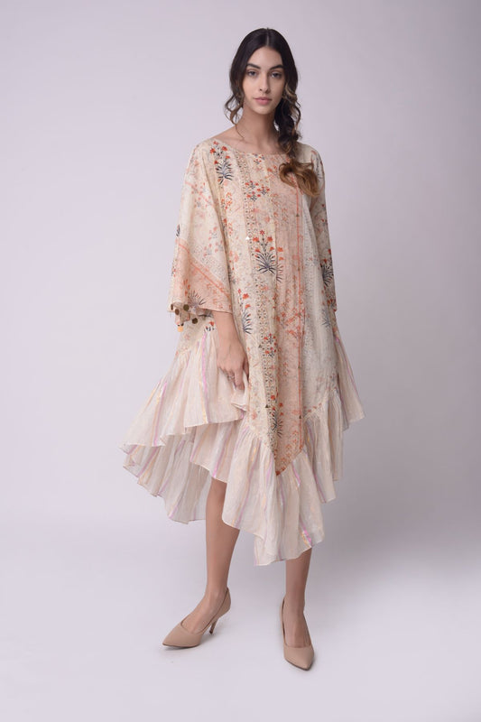 Printed Scarf Kaftan  Dress