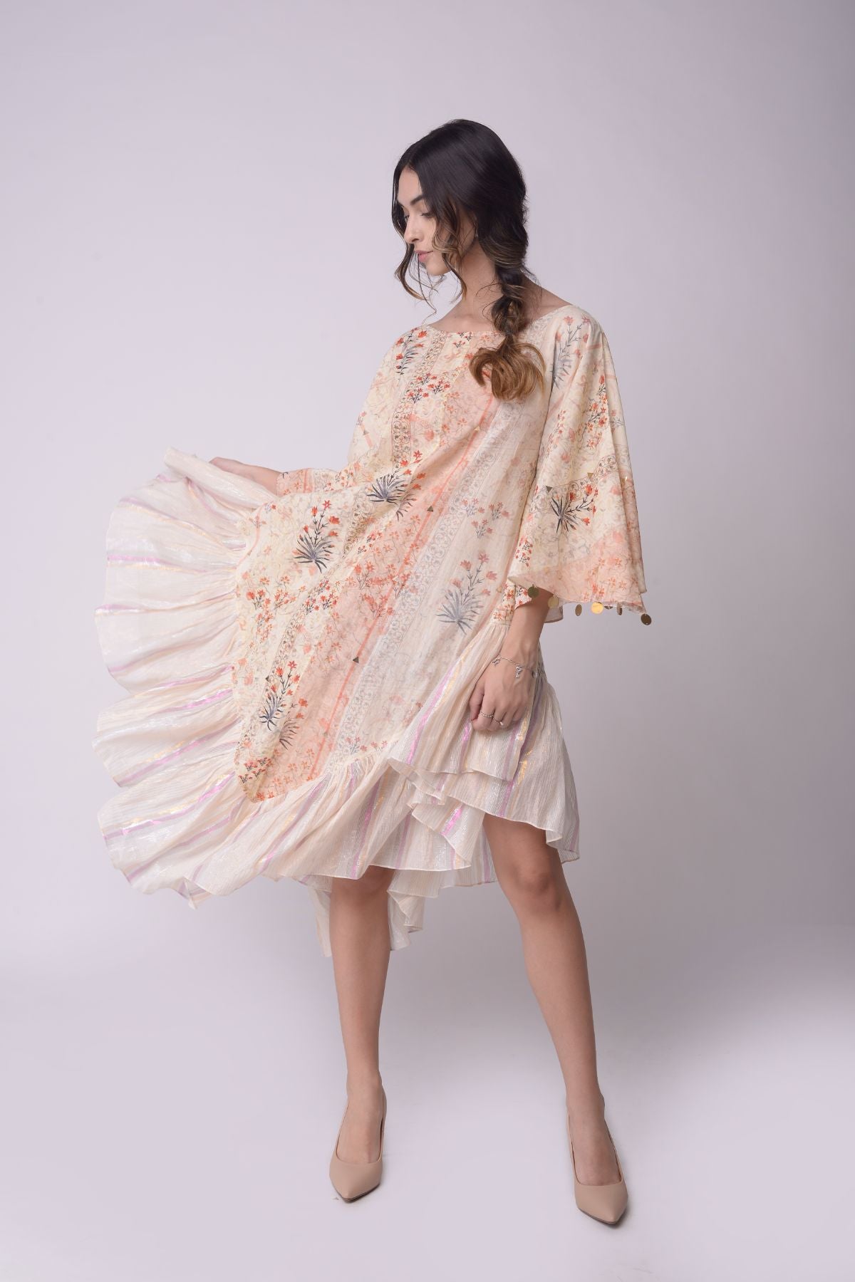 Printed Scarf Kaftan  Dress