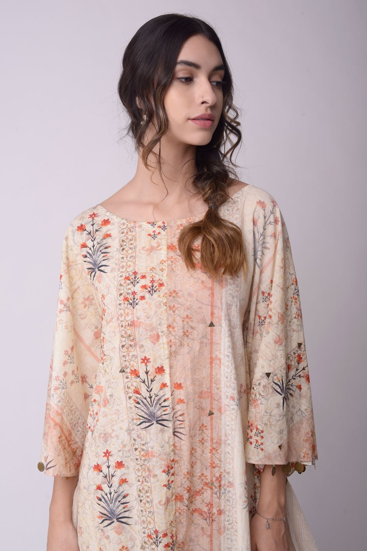 Printed Scarf Kaftan  Dress