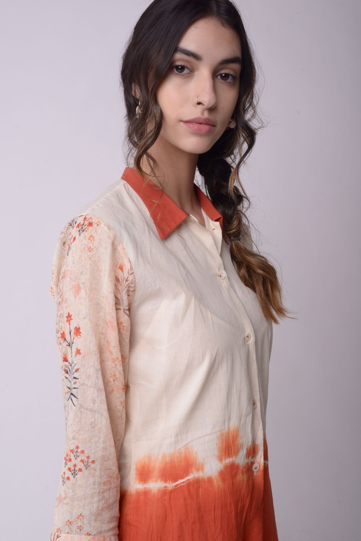 Tie-die Flared Shirt Dress