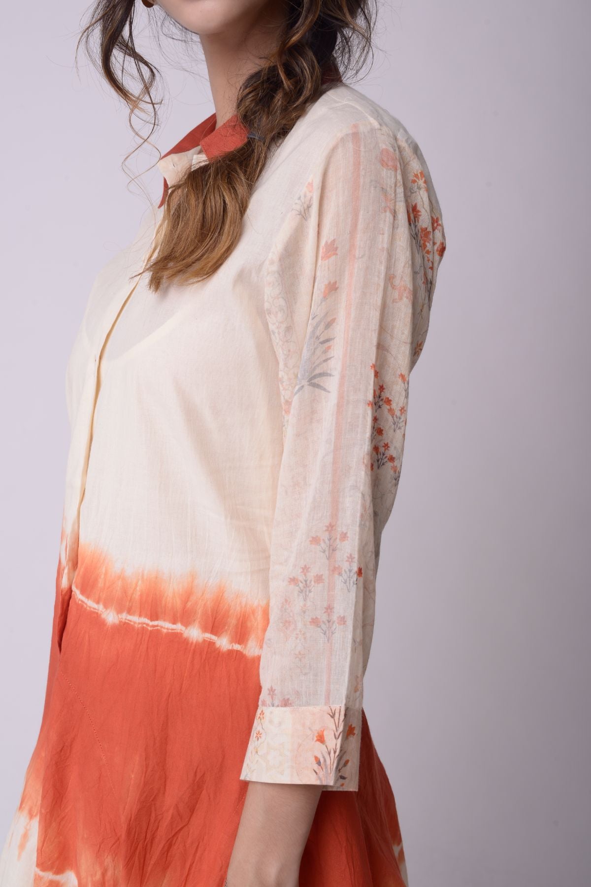 Tie-die Flared Shirt Dress