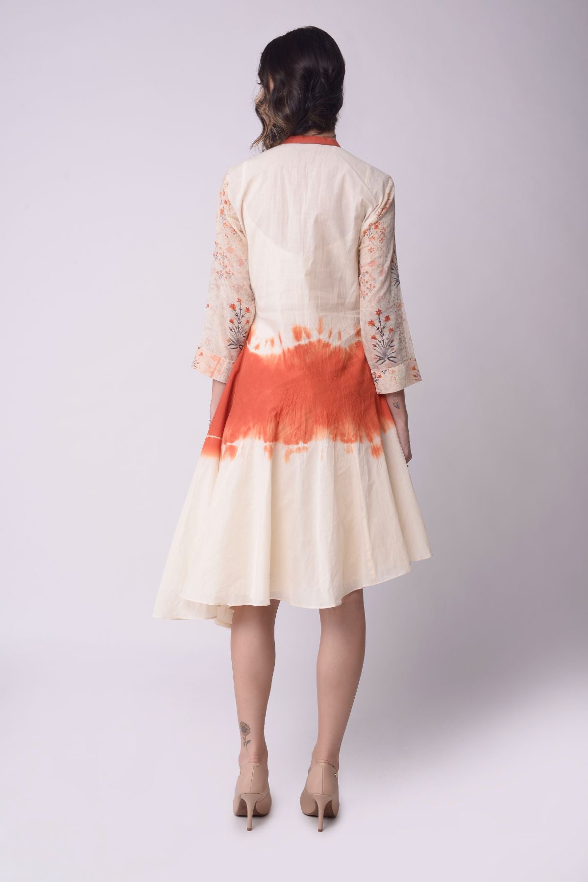 Tie-die Flared Shirt Dress