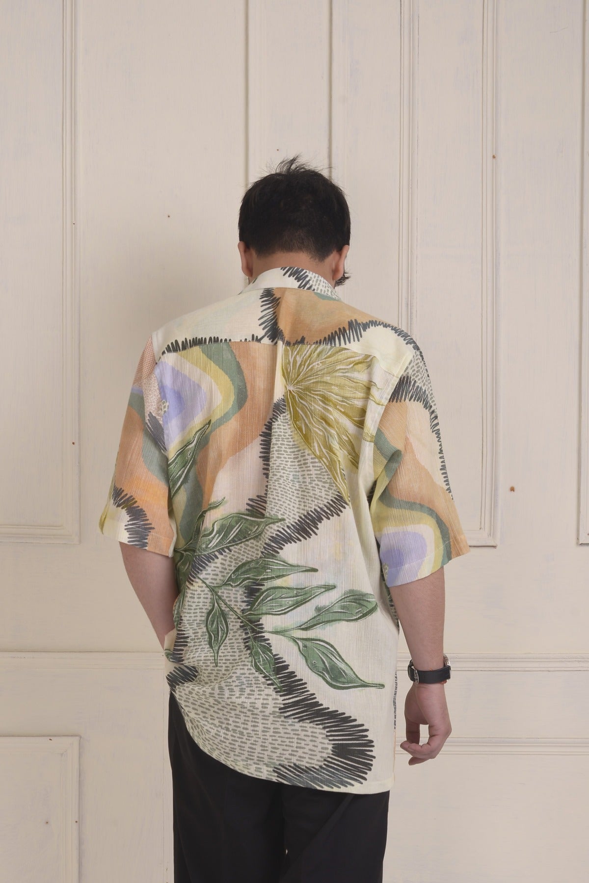 Printed oversized resort shirt