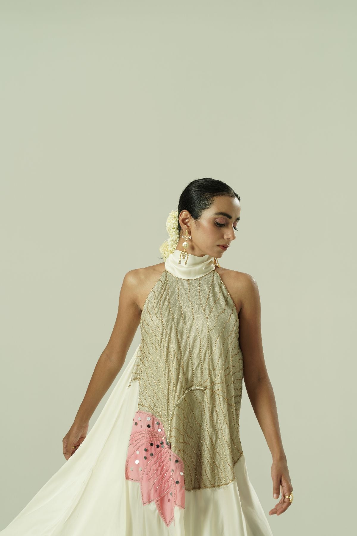 Lilly Asymmetric Halter Tunic & Pant Set