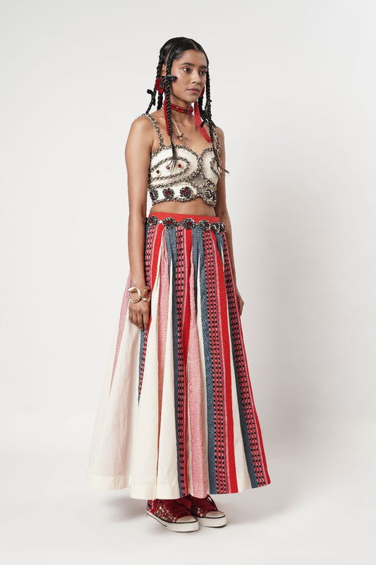 Paneled Naga Ghaghra Set