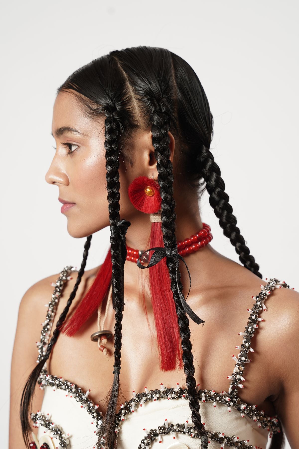 Paneled Naga Ghaghra Set