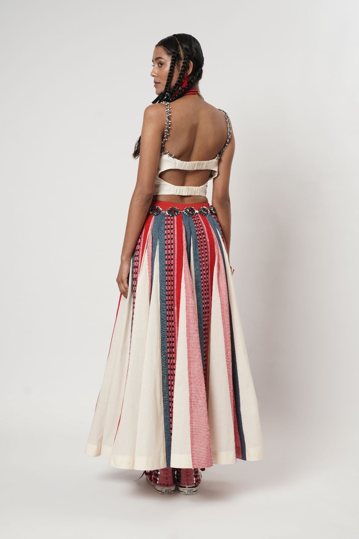 Paneled Naga Ghaghra Set