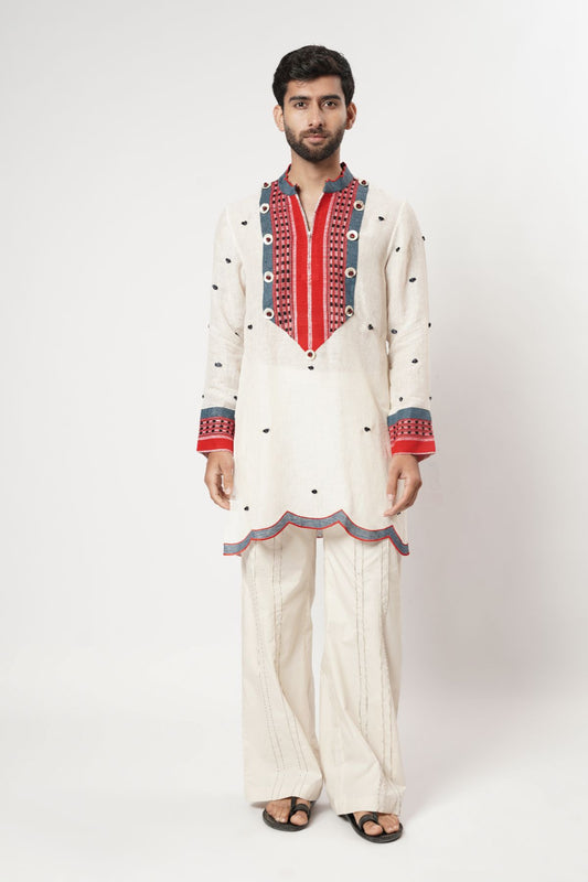 Scalloped Naga Bindi Yoke Kurta Set