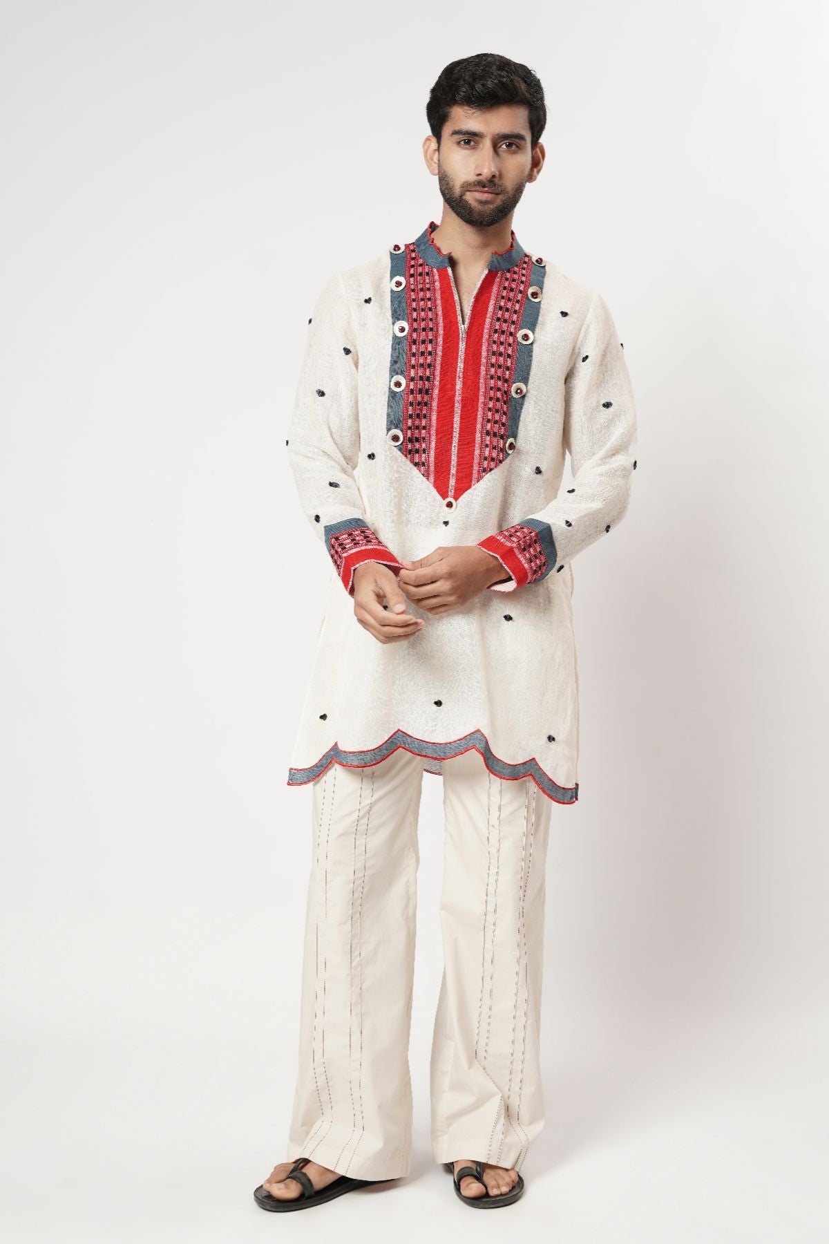 Scalloped Naga Bindi Yoke Kurta Set