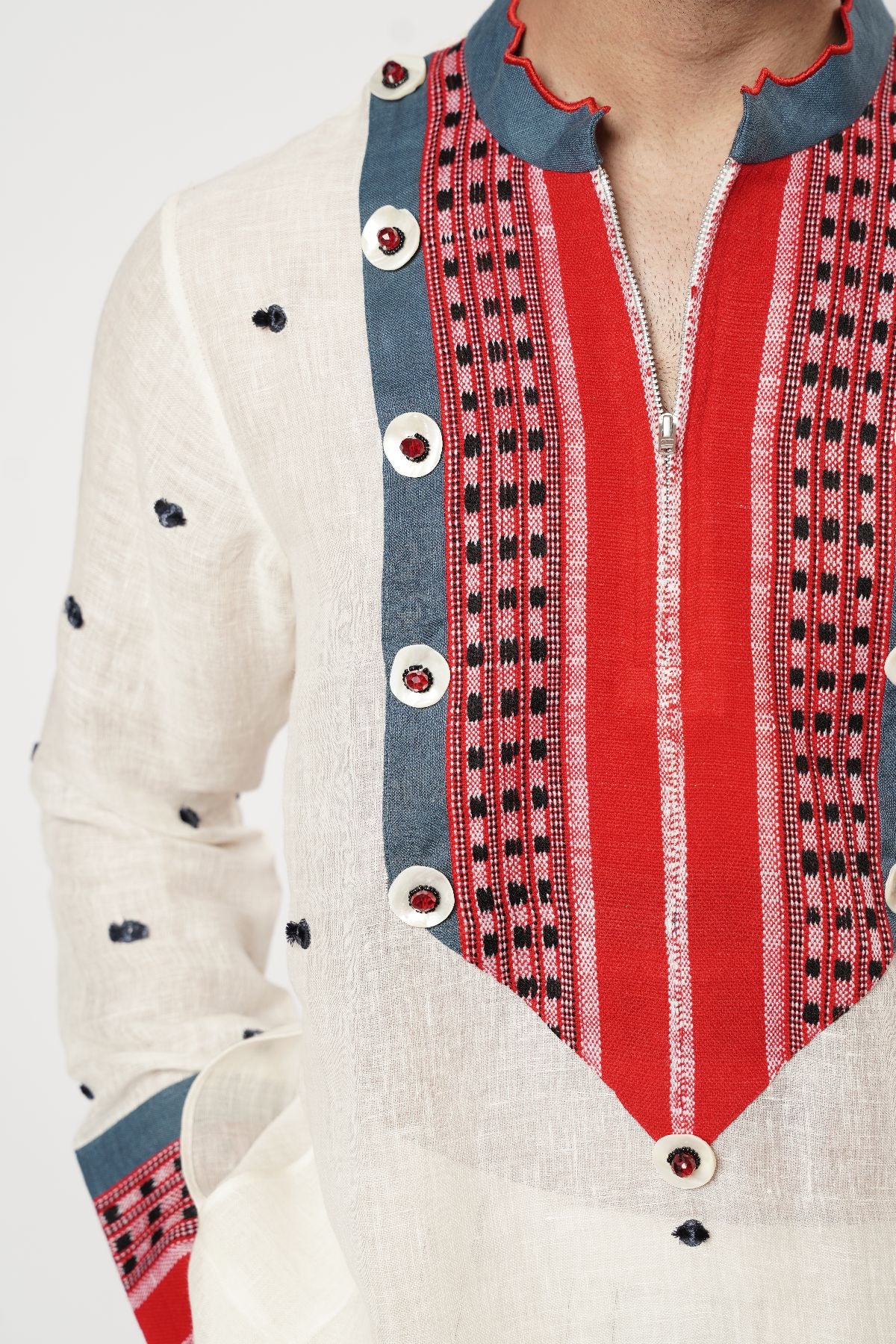 Scalloped Naga Bindi Yoke Kurta Set