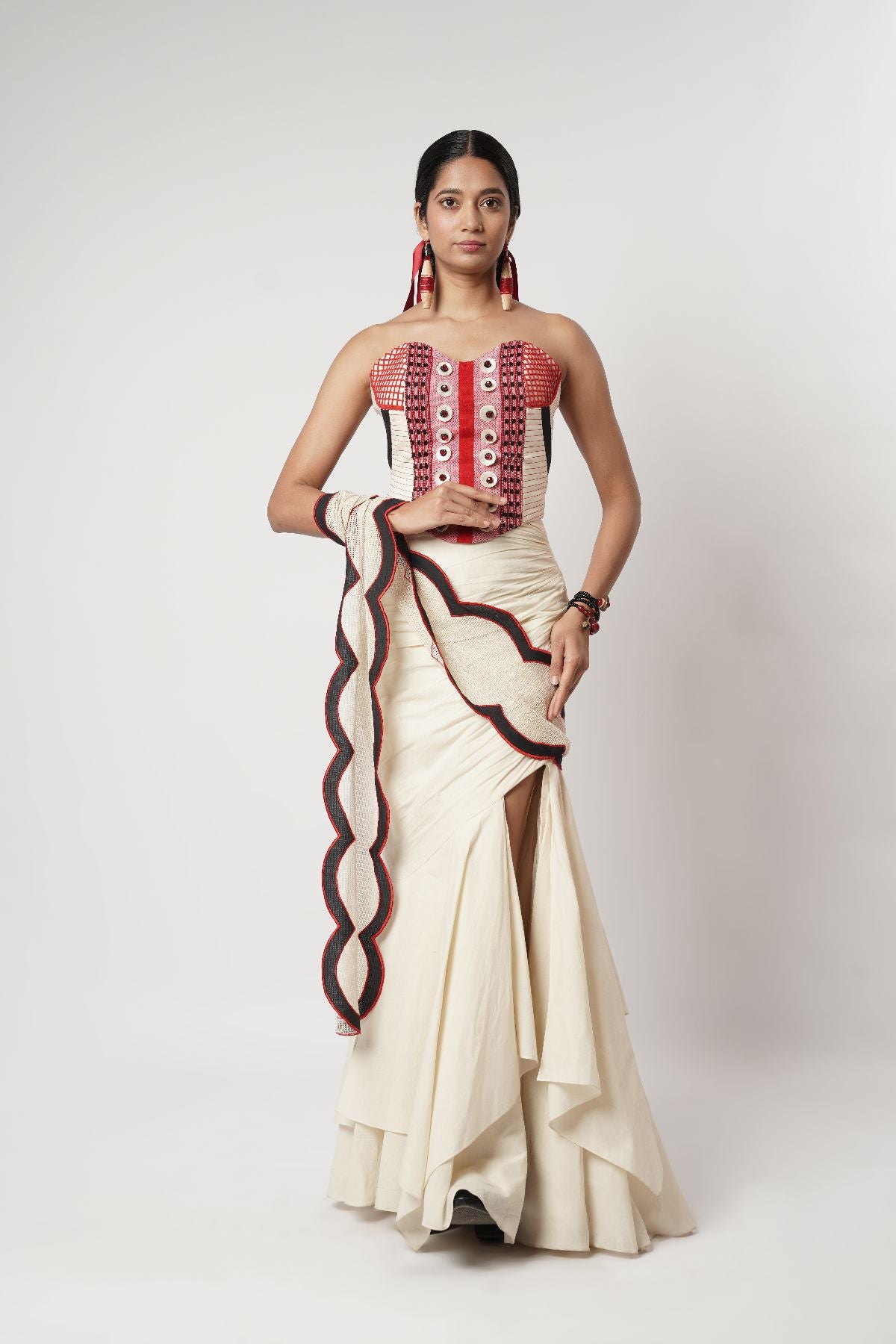 Draped Layer Skirt with Naga Corset