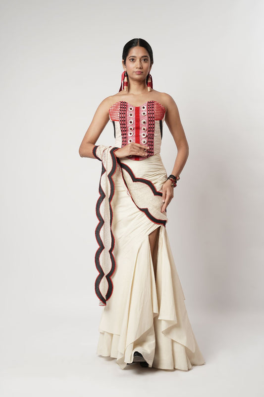 Draped Layer Skirt with Naga Corset