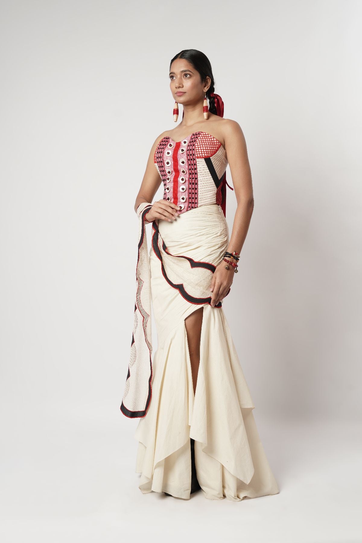 Draped Layer Skirt with Naga Corset