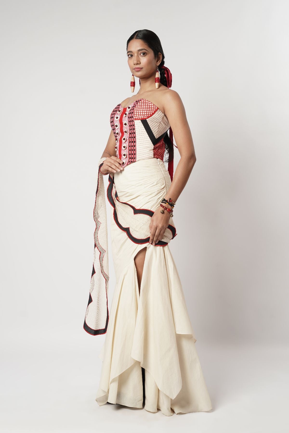 Draped Layer Skirt with Naga Corset