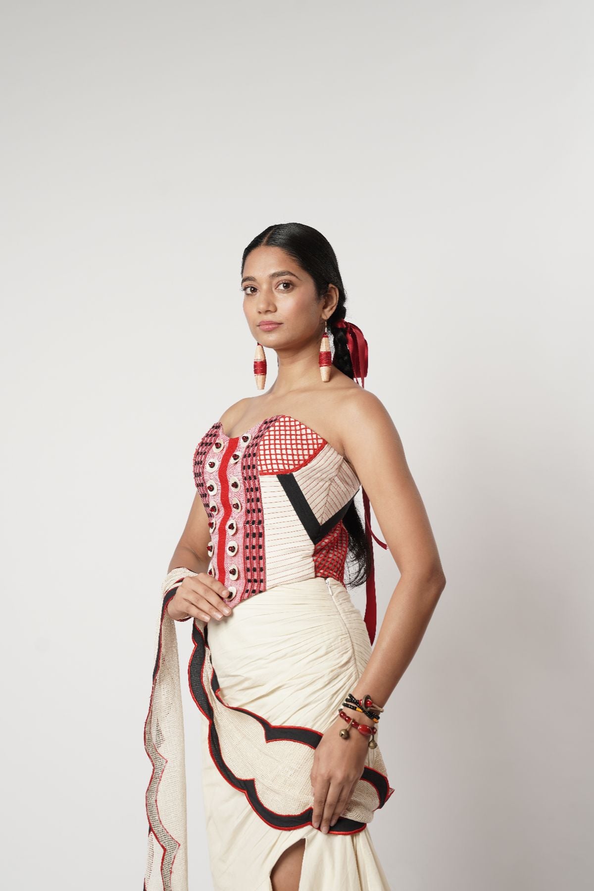 Draped Layer Skirt with Naga Corset